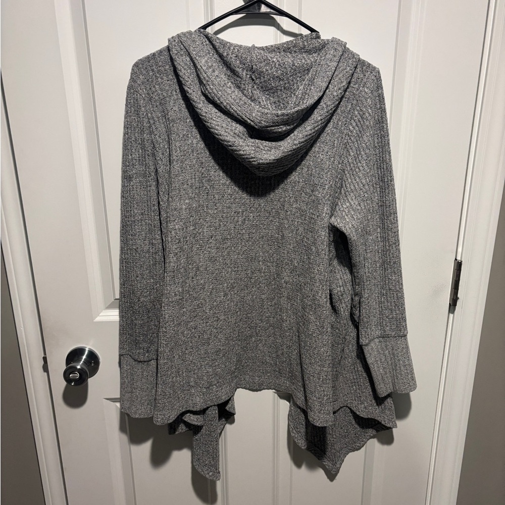 Torrid Super Soft Plush Waffle Drape Front Hooded Cardigan - Picture 4 of 7